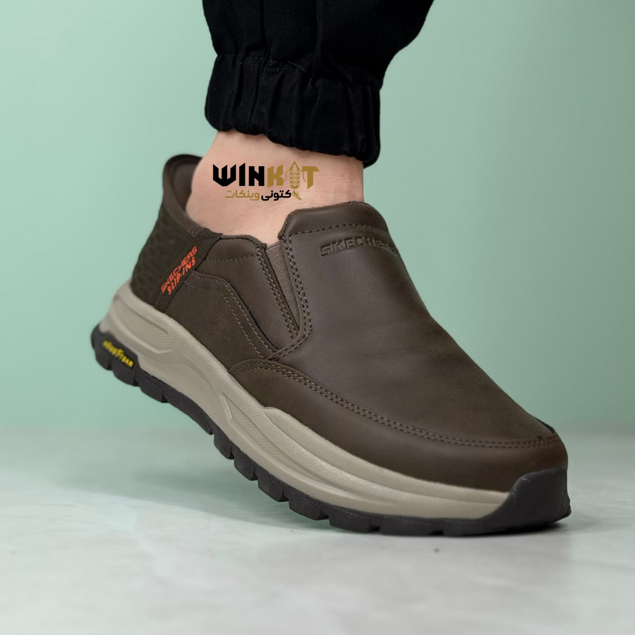 کفش اسکیچرز چرمی آسان پوش slip ins مردانه کد 1260 — تصویر ۷