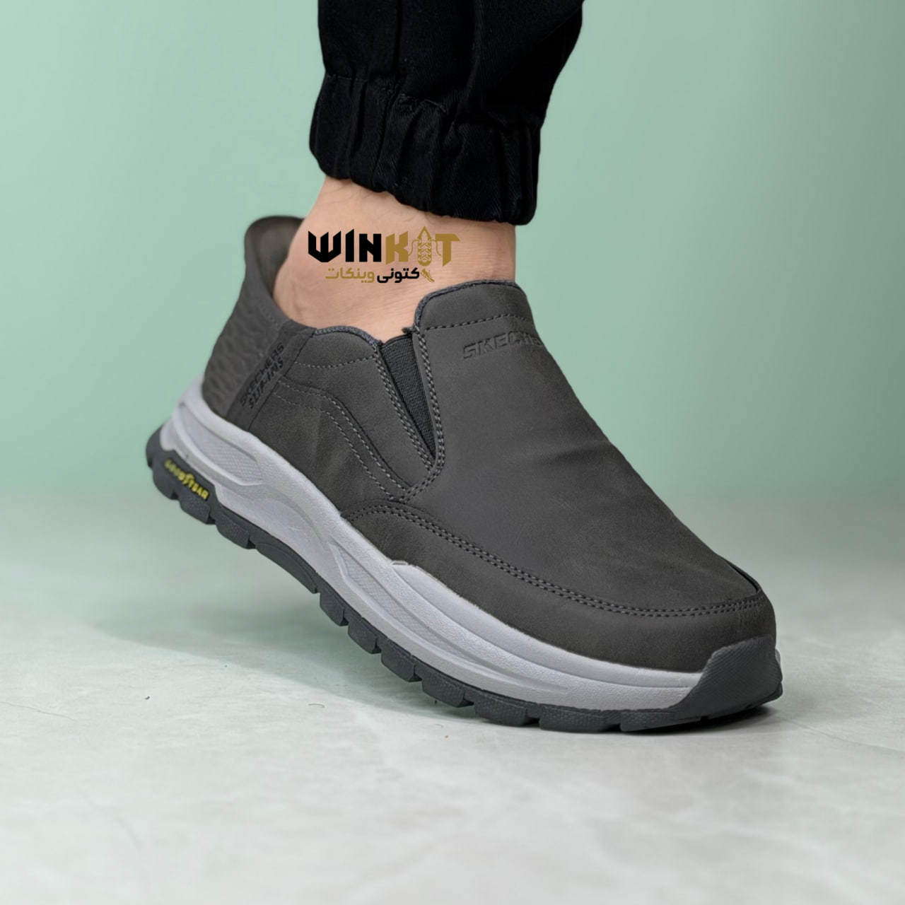 کفش اسکیچرز چرمی آسان پوش slip ins مردانه کد 1260 — تصویر ۳