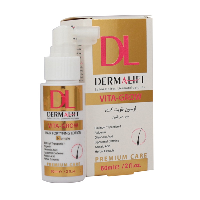 لوسیون مو بانوان درمالیفت مدل VITA GROW حجم 60mL