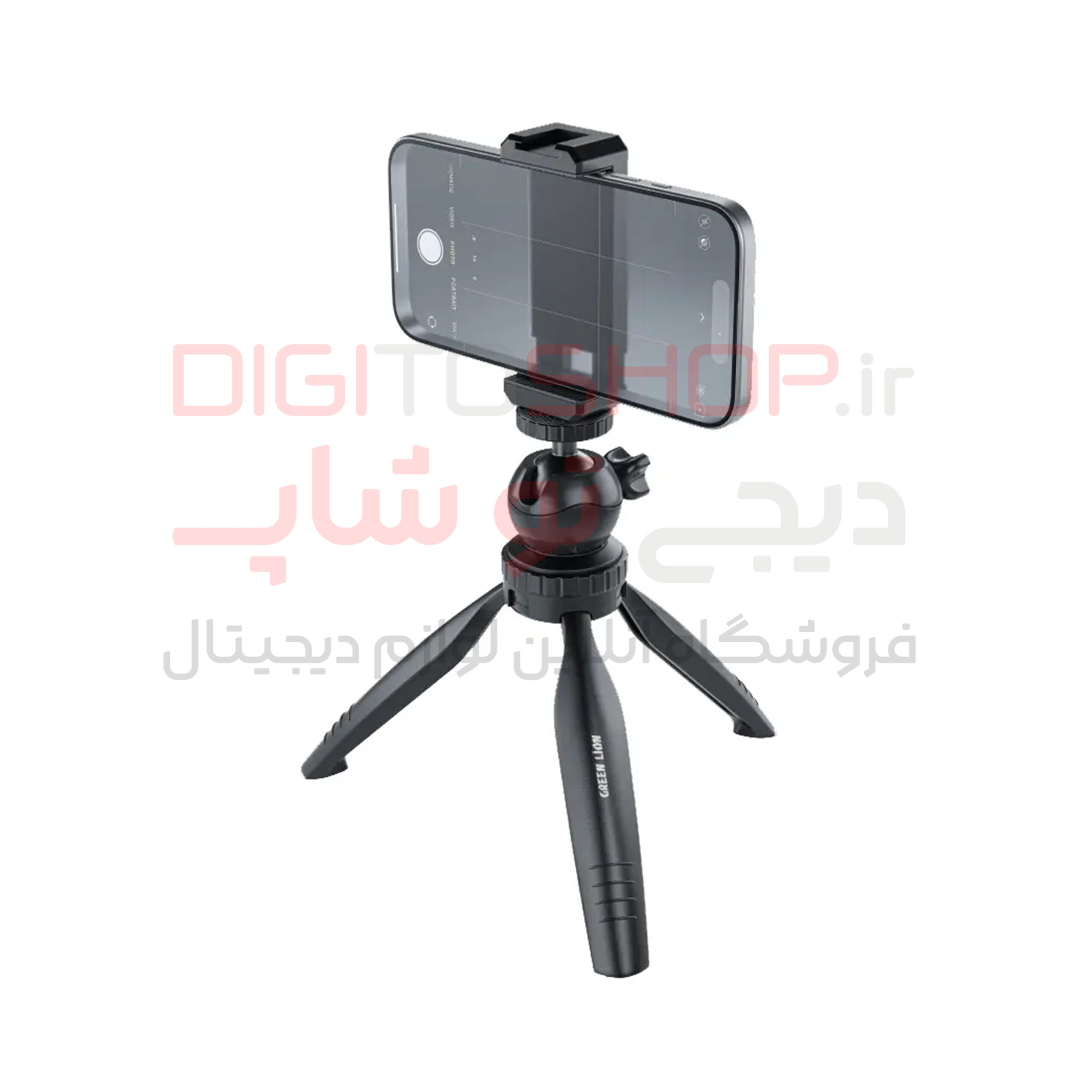 مینی سه پایه گرین لاین با نگهدارنده گوشی رنگ مشکی — تصویر ۲