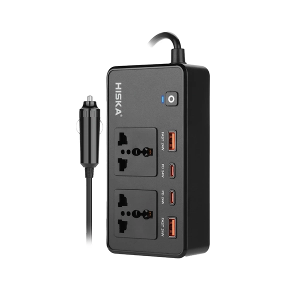 شارژر فندکی 200 وات هیسکا مدل CH-5519 با تکنولوژی شارژ سریع Quick Charge 3.0