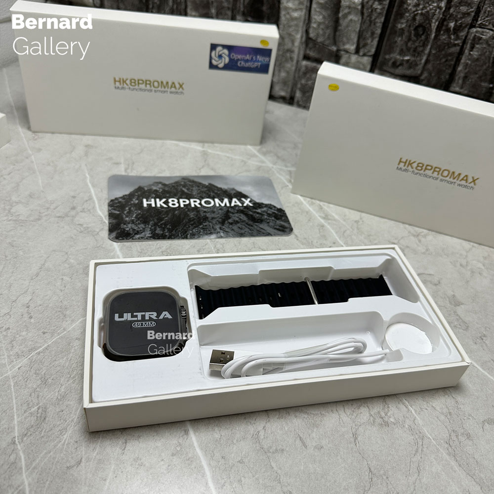 ساعت هوشمند طرح اولترا HK8ProMax Chat GPT رنگ مشکی — تصویر ۳