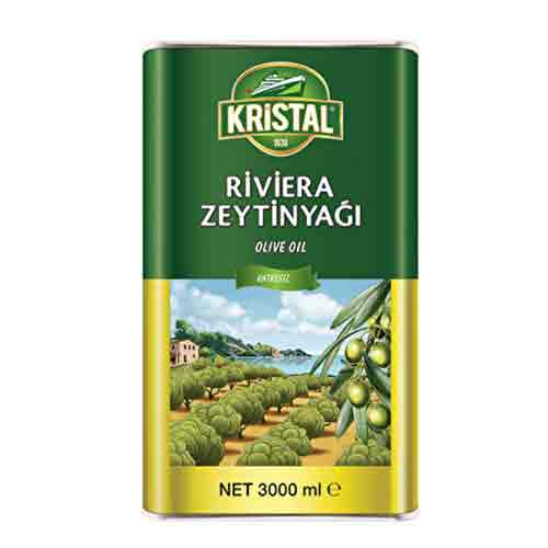 روغن زیتون کریستال 3 لیتری فلزی مناسب پخت و پز و سالاد