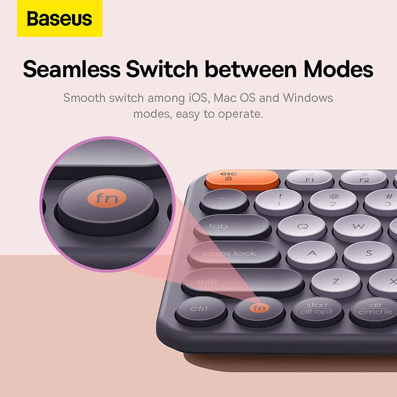 کیبورد بی سیم سه حالته بیسئوس مدل Baseus K01A B00955503833 — تصویر ۵
