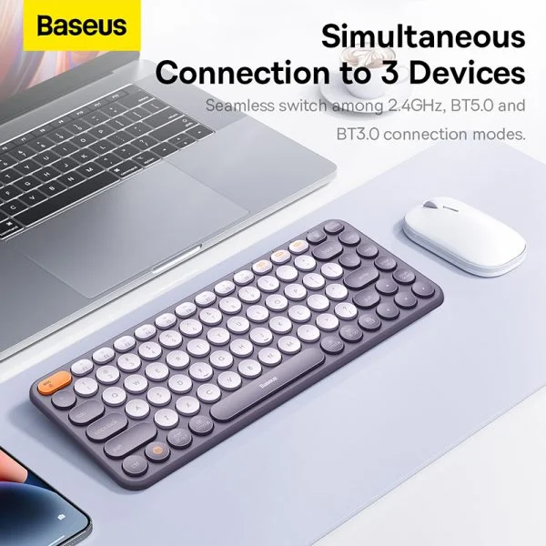 کیبورد بی سیم سه حالته بیسئوس مدل Baseus K01A B00955503833 — تصویر ۸