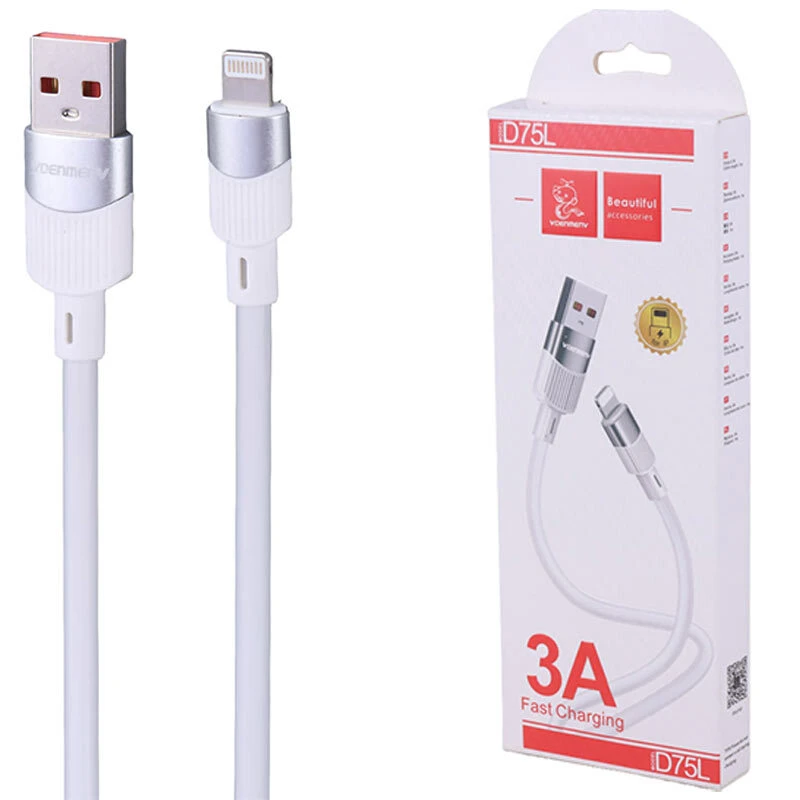 کابل لایتنینگ فست شارژ 3 آمپر دنمن D75L طول 1 متر