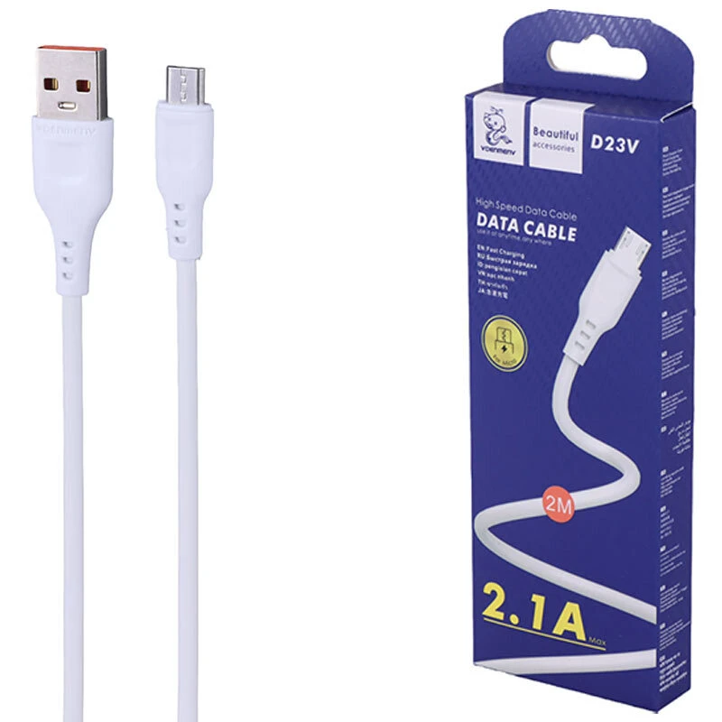 کابل میکرو یو اس بی فست شارژ 2.1 آمپر دنمن D23V طول 2 متر