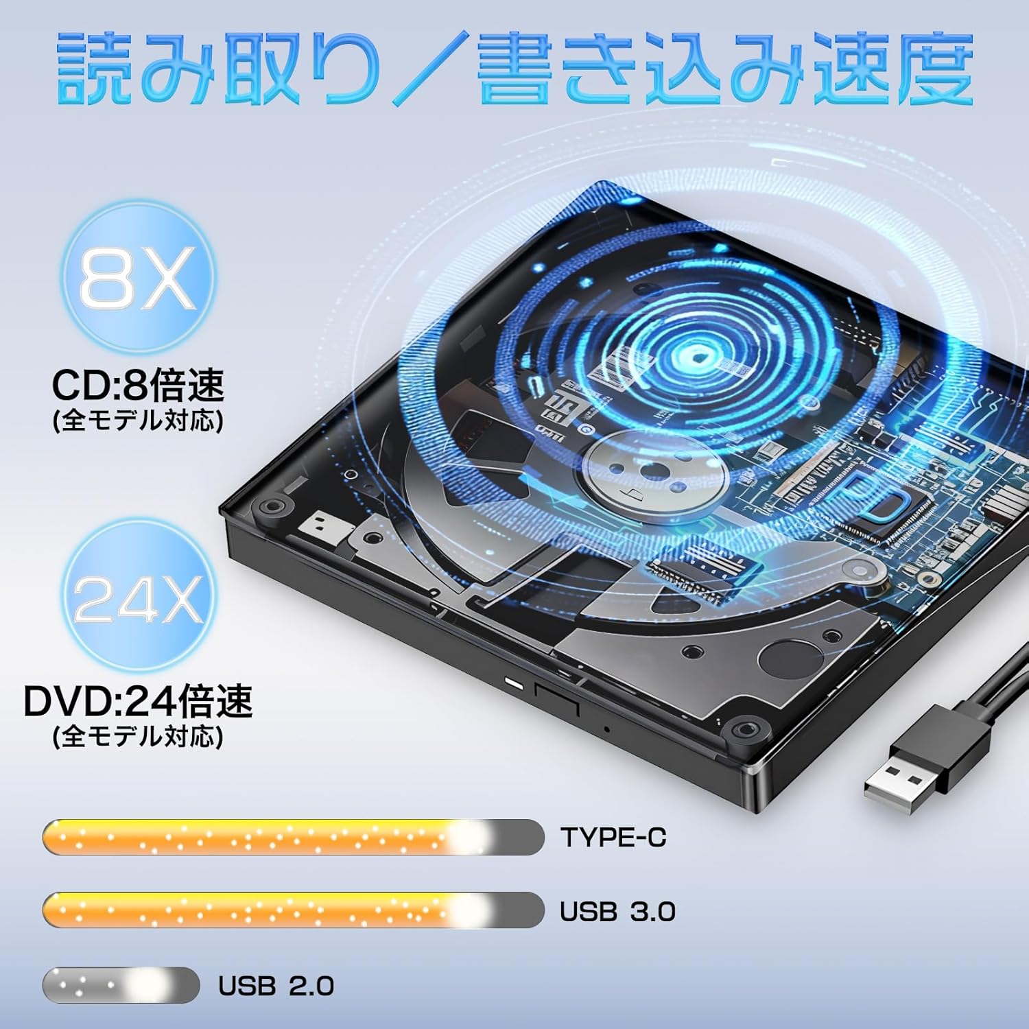 درایو DVD اکسترنال هایسنسر HAYSENSER USB3.0 External DVD Drive — تصویر ۸