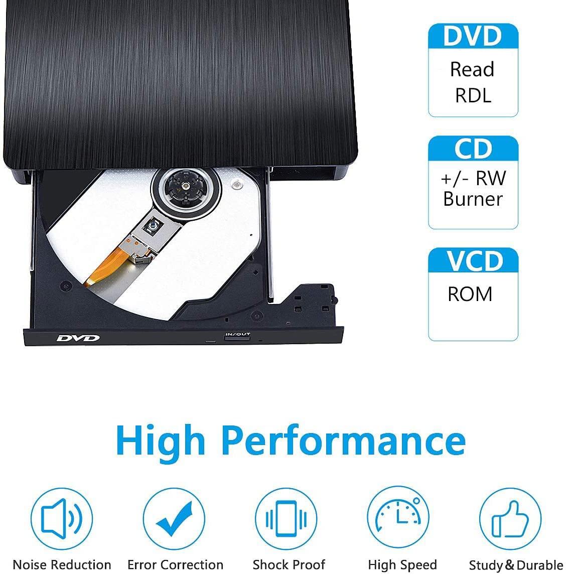درایو DVD اکسترنال هایسنسر HAYSENSER USB3.0 External DVD Drive — تصویر ۳