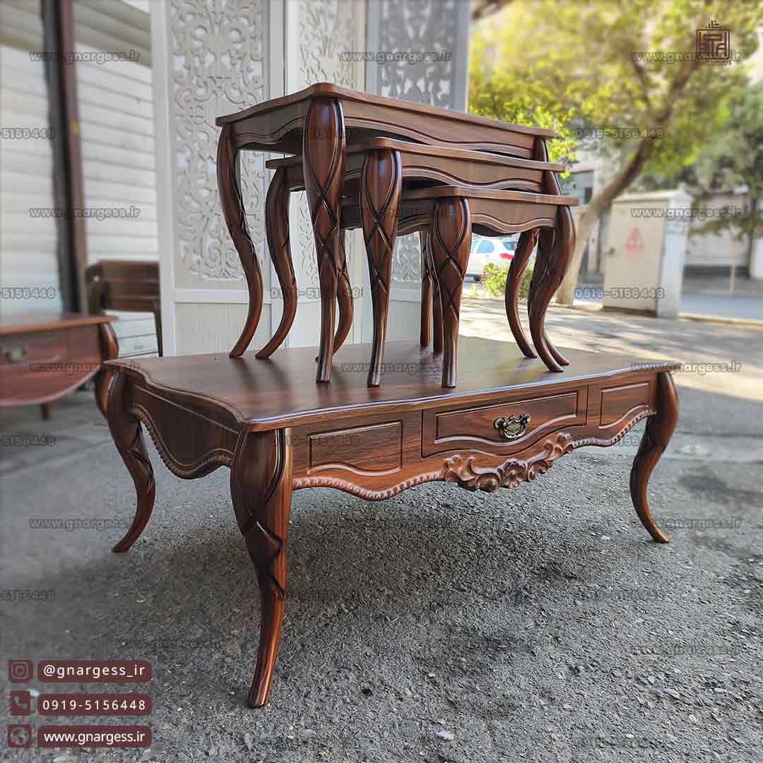 میز جلومبلی و میز کنار مبلی پیچک پایه فایبرگلاس — تصویر ۴