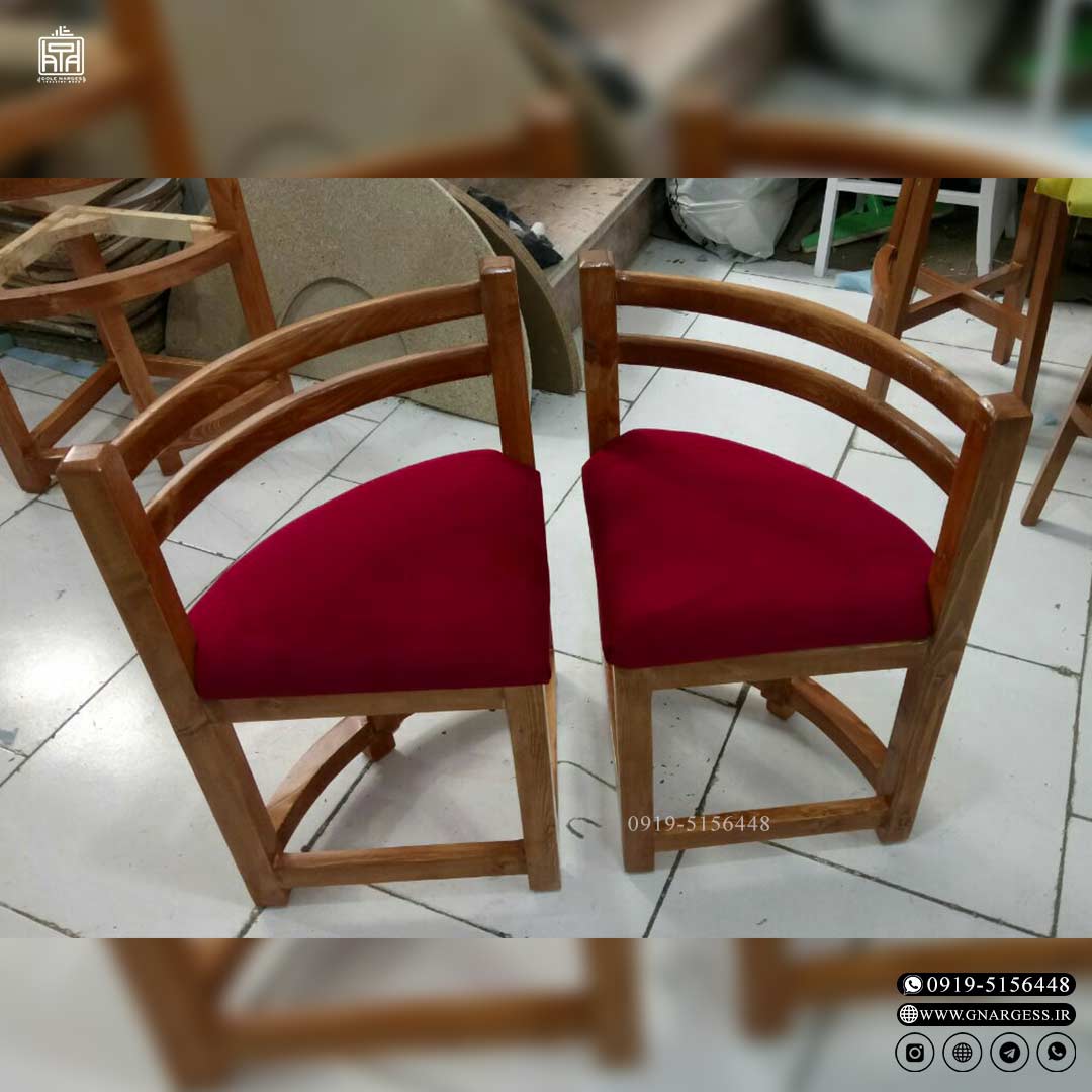 میز غذا خوری کمجا چوبی با صفحه روکش چوب — تصویر ۷