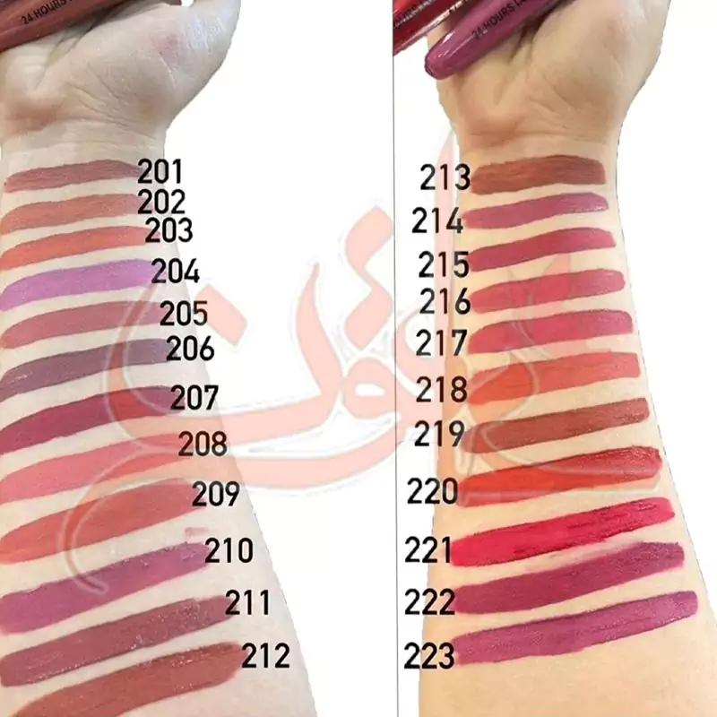 رژ لب مایع روستیکا 24 ساعته Rostika شماره 301 تا 324 — تصویر ۳