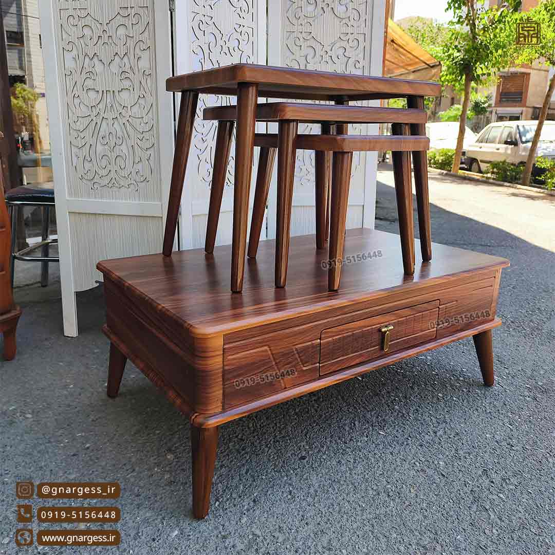 میز جلومبلی و میز کنار مبلی مدرن مدل نگین — تصویر ۲