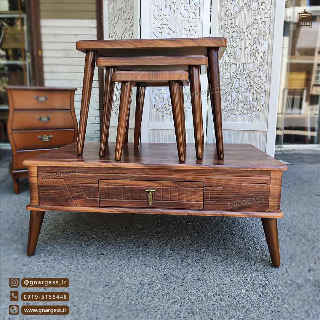 میز جلومبلی و میز کنار مبلی مدرن مدل نگین — تصویر ۴