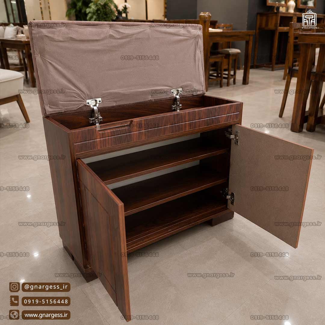 جاکفشی نیمکتی باکس دار دو درب نما وکیوم — تصویر ۳