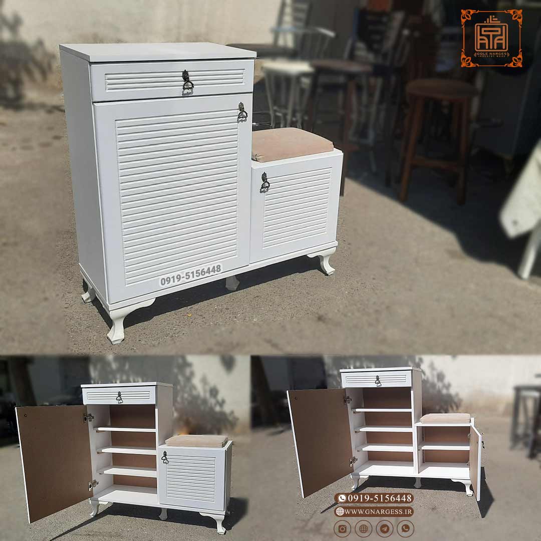 جاکفشی نشیمن دار نیمکتی طرح ال درب ام دی اف وکیوم — تصویر ۷