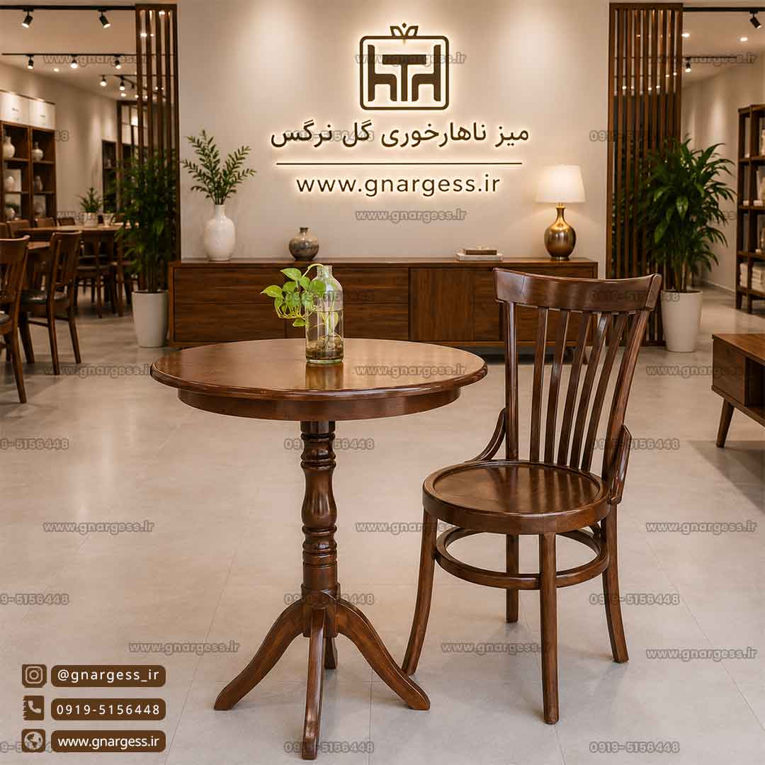 میز ناهارخوری 2 نفره چوبی سناتور لهستانی با تنوع میز های گرد — تصویر ۴
