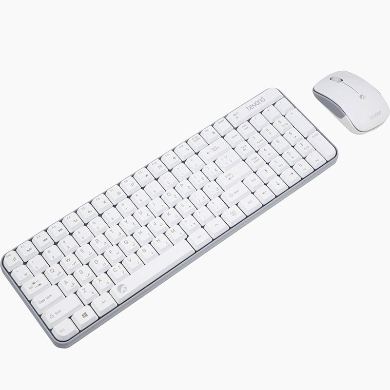 کیبورد و ماوس بی سیم بیاند سفید مدل BMK-2261RF ا Beyond BMK-2261RF Wireless Keyboard and Mouse کد 5236 — تصویر ۳