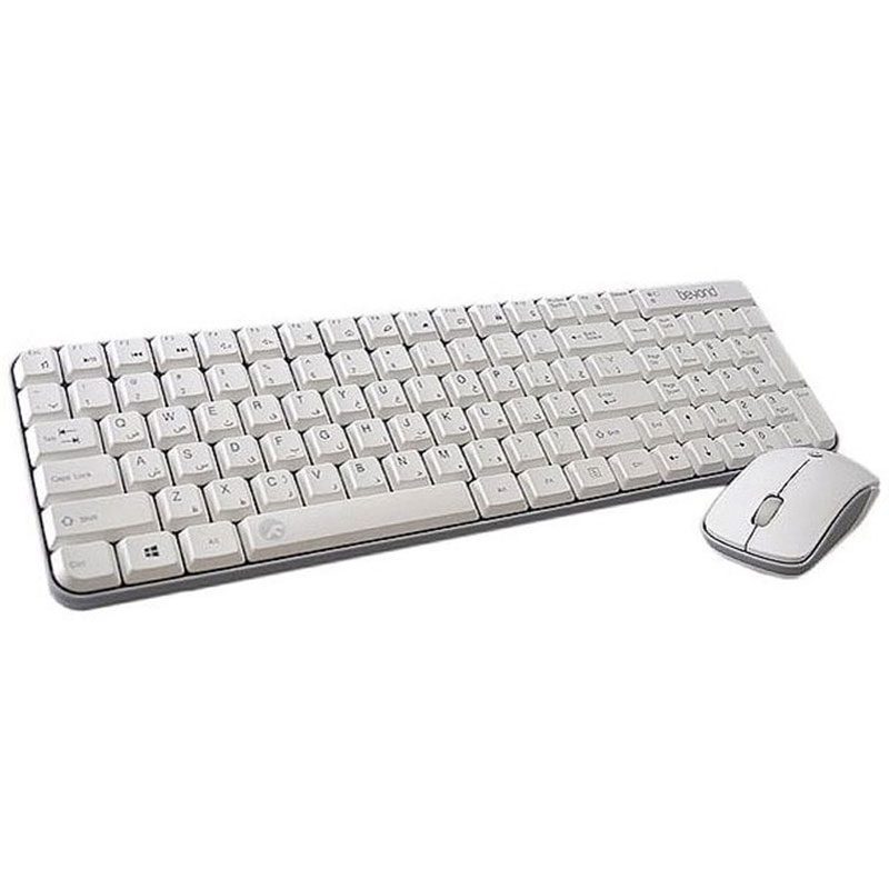 کیبورد و ماوس بی سیم بیاند سفید مدل BMK-2261RF ا Beyond BMK-2261RF Wireless Keyboard and Mouse کد 5236