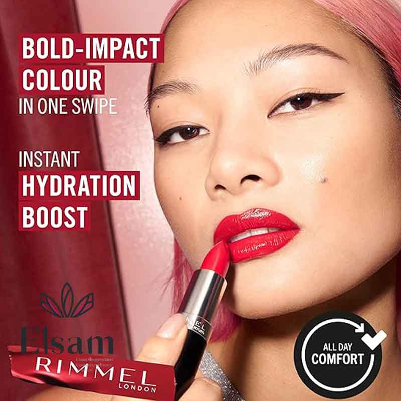 رژلب جامد اورجینال برند ریمل Rimmel Lasting Finish Satin Lipstick — تصویر ۶