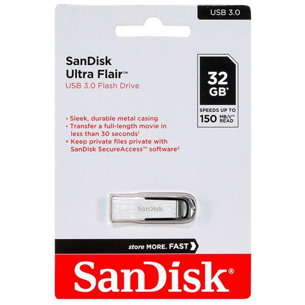 فلش مموری سن دیسک مدل Ultra Flair CZ73 USB3.2 | ظرفیت 32 گیگابایت کد 4367