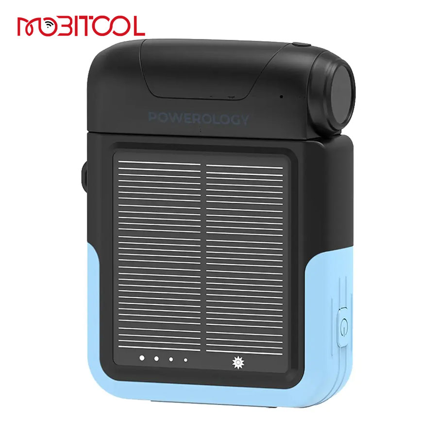 پاوربانک خورشیدی 10000 میلی آمپر پاورولوژی Powerology Sante 10000mAh Solar Power Bank PPBDS05 — تصویر ۳