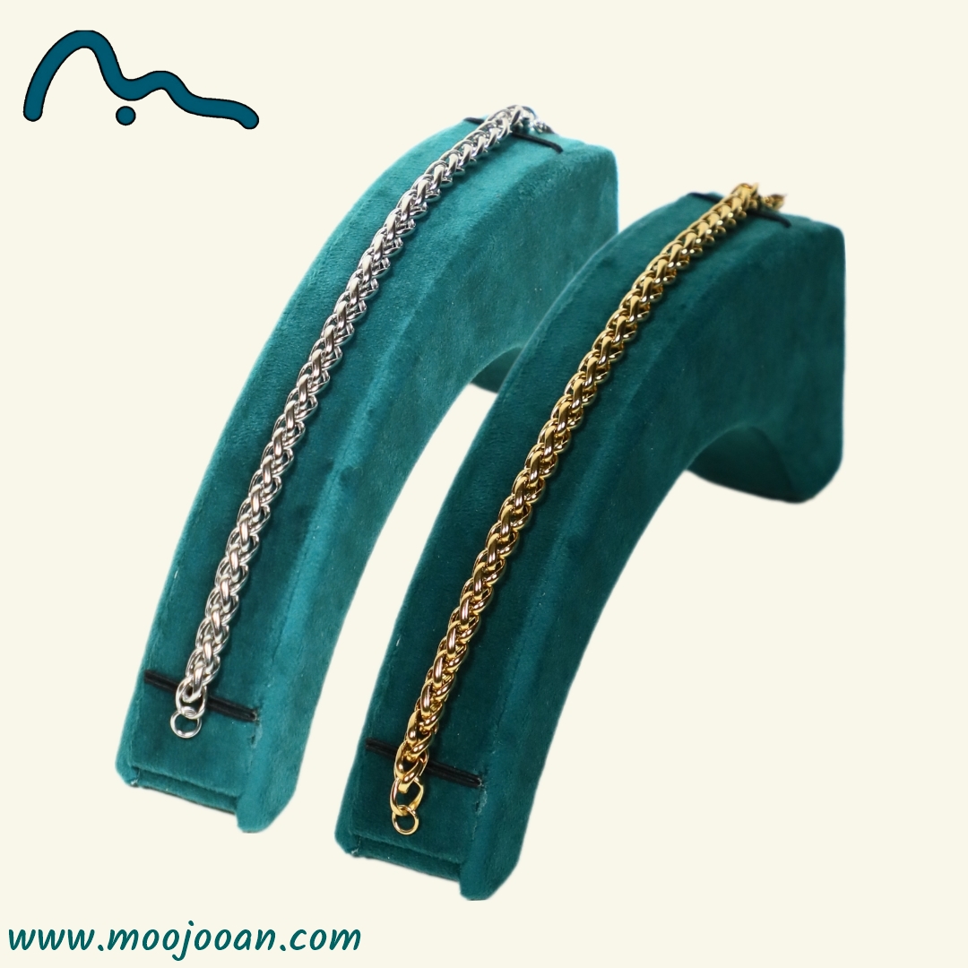 دستبند دوبل زنجیری بزرگ استنلس
