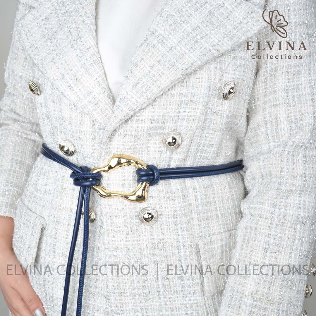 کمربند مجلسی زنانه گره ای سکگ طلایی دفرمه کد 1541 — تصویر ۷
