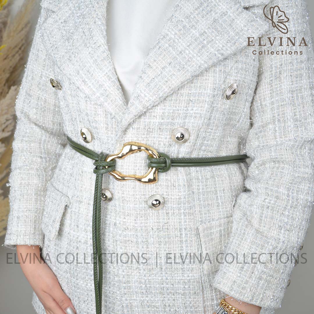 کمربند مجلسی زنانه گره ای سکگ طلایی دفرمه کد 1541 — تصویر ۵