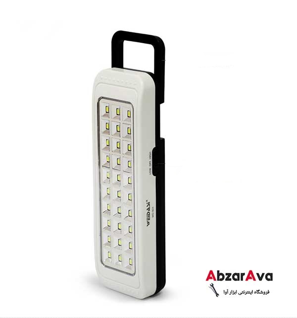 چراغ اضطراری ویداسی مدل WD‑823A – سی لامپ SMD LED، دو حالت نوردهی، قابل شارژ