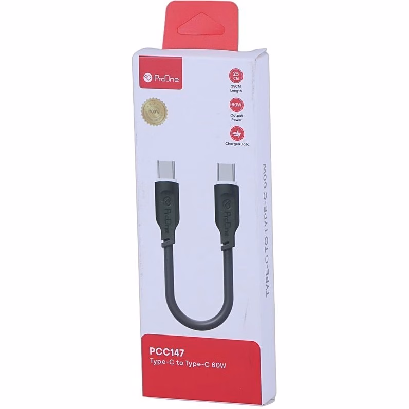 کابل تبدیل Type-C PD به Type-C پرووان مدل PCC147 طول 25 سانتی متر — تصویر ۳