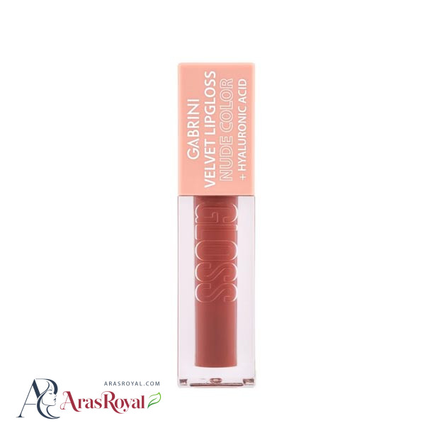 رژ لب مایع براق (لیپ گلس) گابرینی Gabrini سری Nude Velvet شماره 4 — تصویر ۲