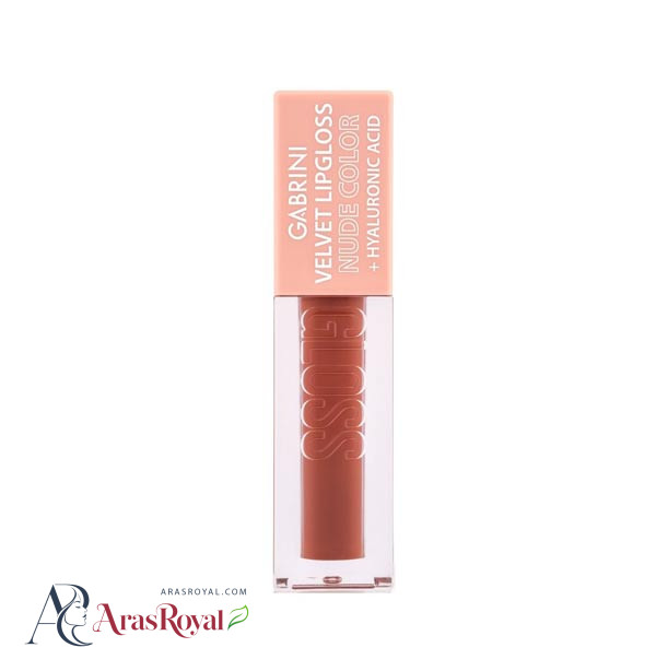 رژ لب مایع براق (لیپ گلس) گابرینی Gabrini سری Nude Velvet شماره 6 — تصویر ۲