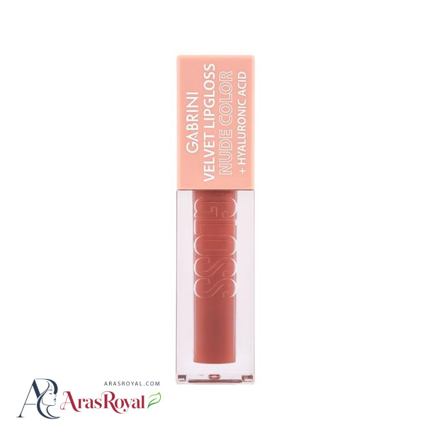 رژ لب مایع براق (لیپ گلس) گابرینی Gabrini سری Nude Velvet شماره 3 — تصویر ۲