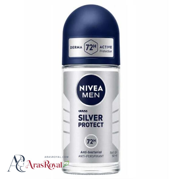 مام رولی ضد تعریق نیوا Nivea مردانه مدل Silver Protect سیلور پروتکت حجم 50 میل