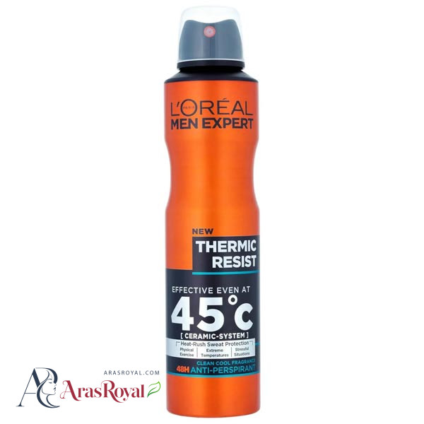 اسپری ضد تعریق لورال Loreal مردانه نارنجی مدل Thermic Resist حجم 250 میل