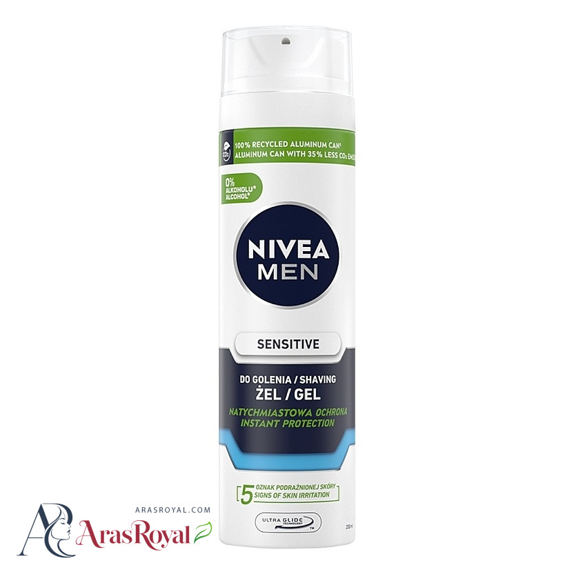 ژل اصلاح نیوا Nivea مدل Sensitive ضد حساسیت حجم 200 میل