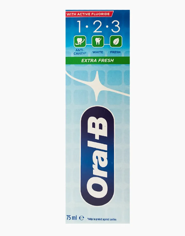 خمیر دندان اورال بی 1.2.3 مدل EXTRA FRESH | حجم 75 میل — تصویر ۲
