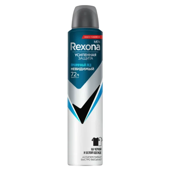 اسپری دئودورانت رکسونا Rexona مردانه 72 ساعته مدل Прозрачный اصل روسیه حجم 200 میل — تصویر ۲