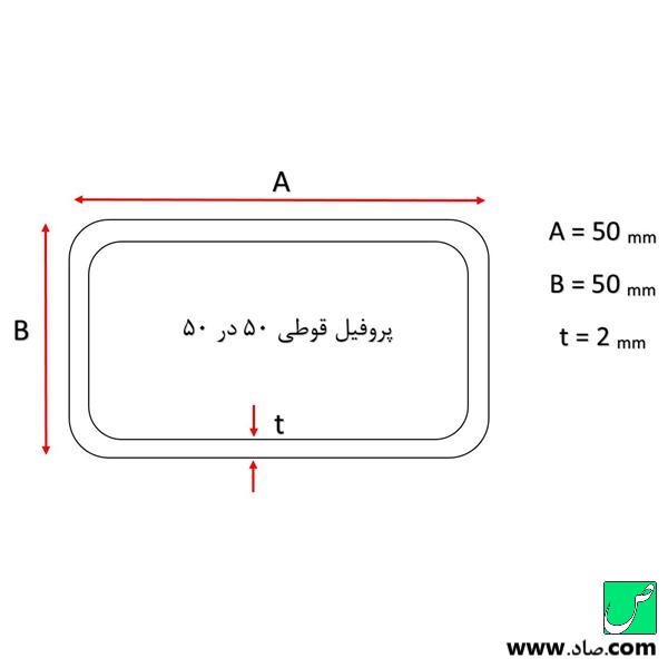 پروفیل قوطی 50×50 میلی‌متر