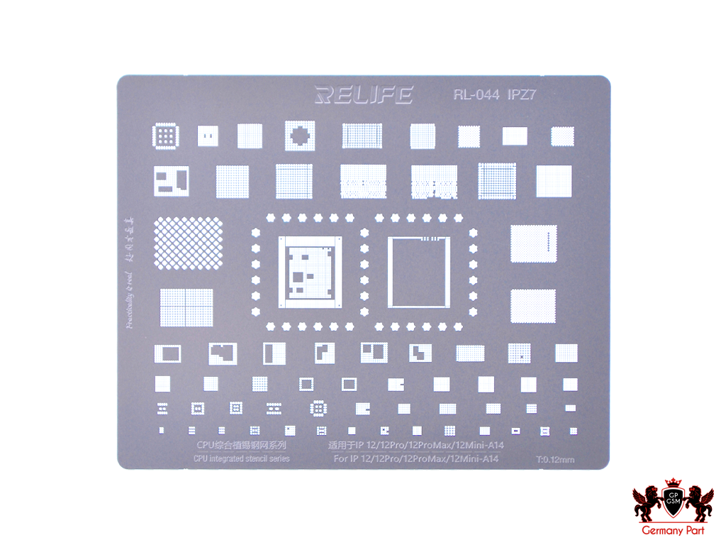 شابلون ای سی تغذیه آیفون-PRECISION BGA STENCLIS RL 044 RELIFE IPZ7