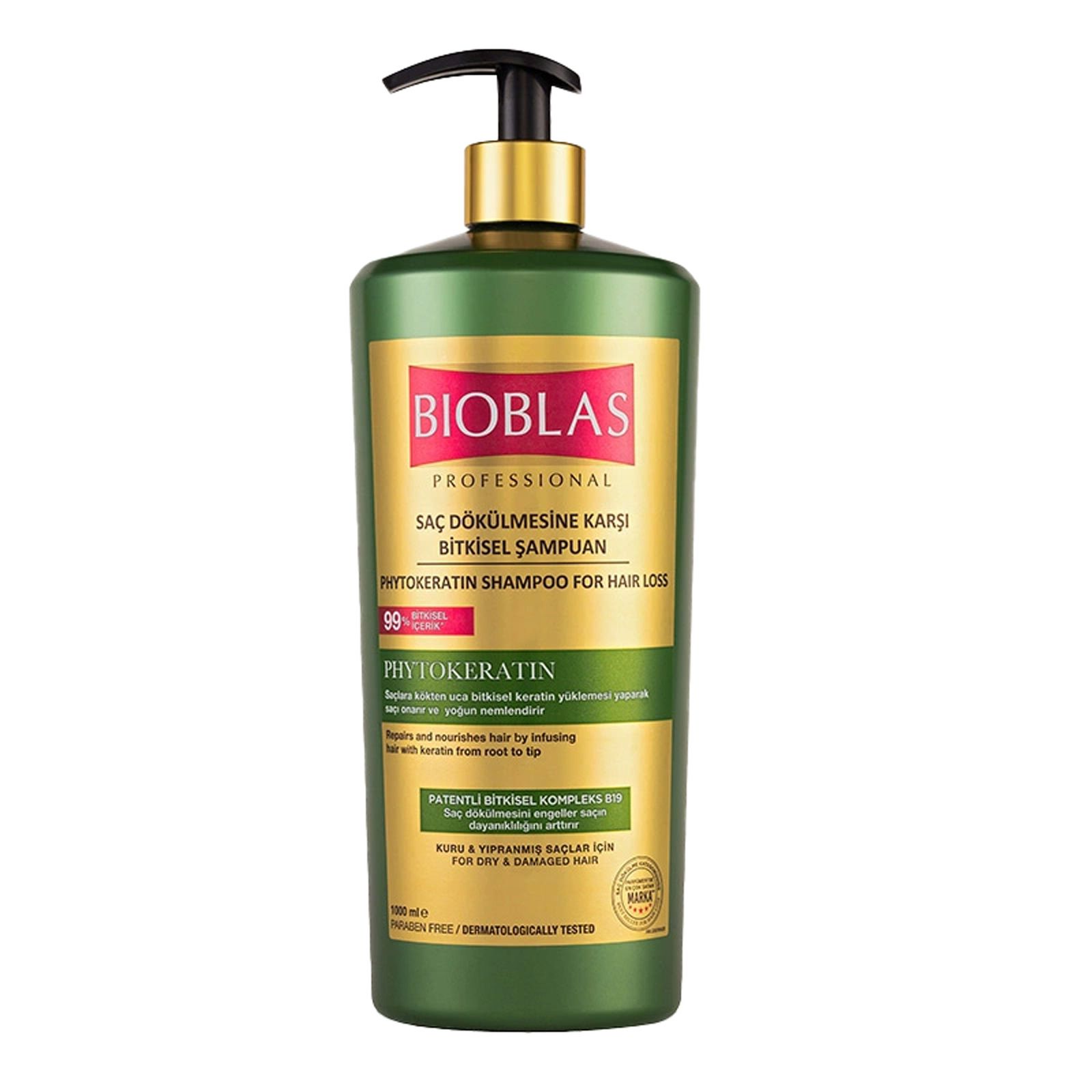 شامپو بیوبلاس Bioblas مدل Phytokeratin – مناسب انواع مو | حجم 1000 میلیلیتر