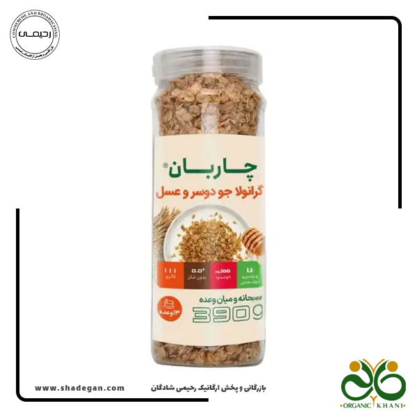 گرانولا جو دوسر و عسل چاربان وزن 390 گرم — تصویر ۲