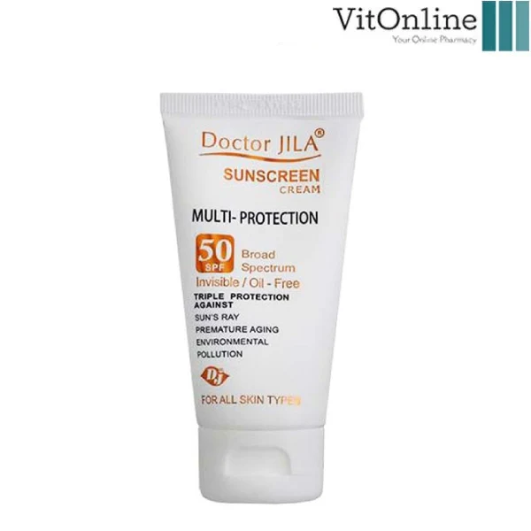ضد آفتاب بی‌رنگ مولتی پروتکشن SPF50 دکتر ژیلا