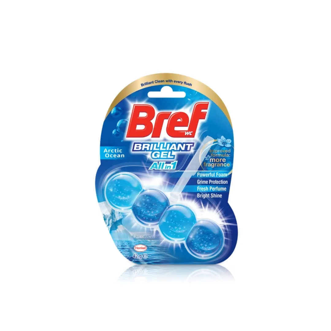 قرص توالت فرنگی ژله‌ای bref با رایحه اقیانوس 4 عددی