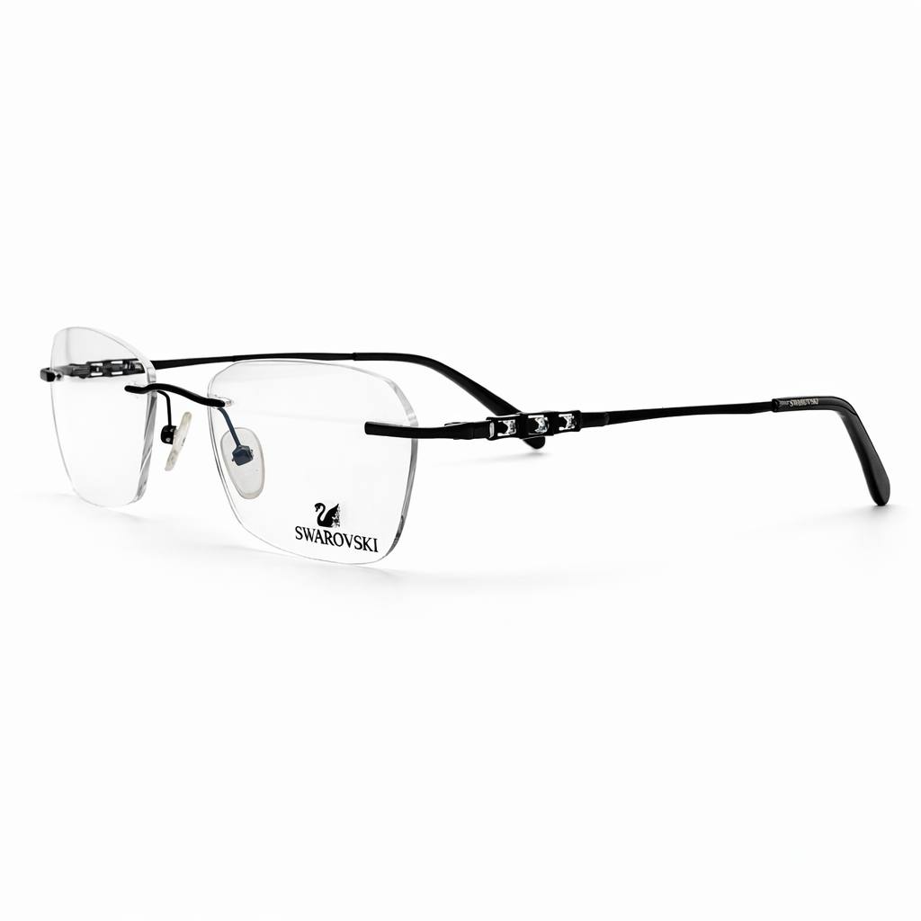 عینک طبی سواروفسکی (Swarovski / سواروفسکی) مدل 9832 | فریم فلزی زنانه با کریستال اصل — تصویر ۳