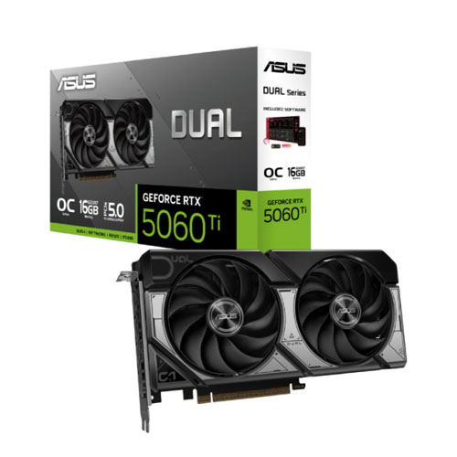 ASUS Dual GeForce RTX 5060 Ti 16GB GDDR7 OC Edition Graphics Card