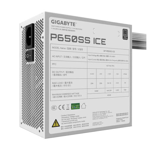 GigaByte P650SS ICE 80 Silver ATX 12V v3.0 Power Supply — تصویر ۳