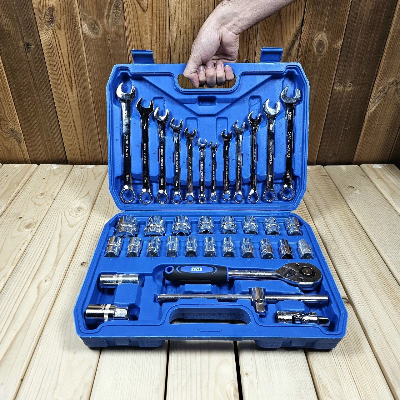 جعبه بکس و آچار یک سر رینگی 37 عددی باس مدل 37-pcs