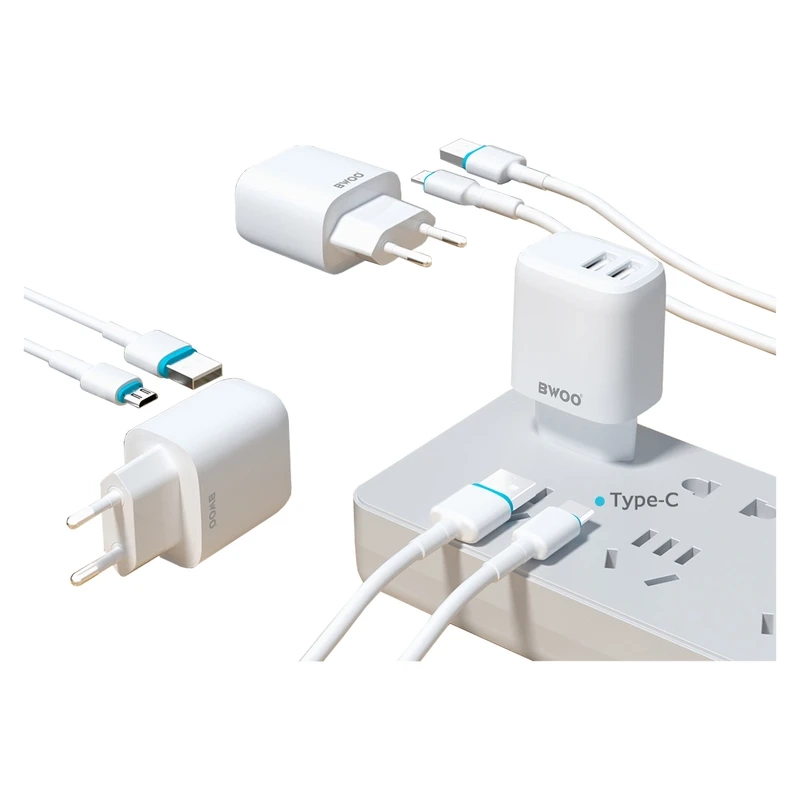 شارژر دیواری بوو (Bwoo) مدل CDA60C و کابل تبدیل USB-C — تصویر ۵